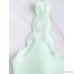 ZAFUL Womens Scalloped Textured High Waisted Bikini Set Strappy Padded Lace Up 2 Piece Swimsuit Mint Green B07PGMG4B4